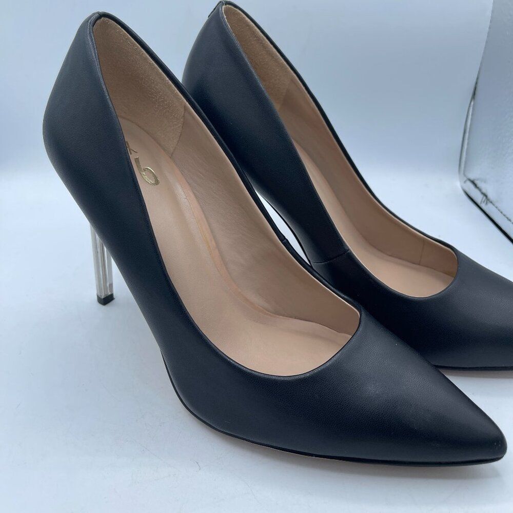 Mix no. 6 Black Pumps with clear Stiletto heel Size 7.5